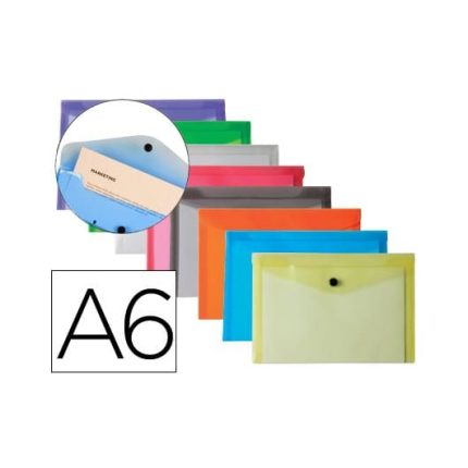 BOLSA PORTA DOCUMENTOS LP COM MOLA A6 12 CORES SORTIDAS