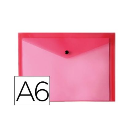 BOLSA PORTA DOCUMENTOS LP COM MOLA A6 VERMELHO TRANSPARENTE